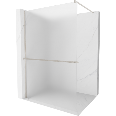 Mexen Kioto+ Duschwand mit Ablage Walk-in 140 x 200 cm, mattiert, gebürsteter Nickel - 800-140-121-97-30