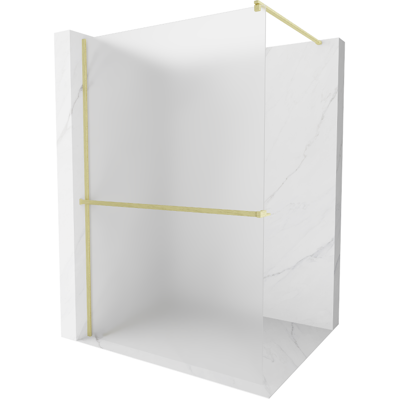 Mexen Kioto+ Duschwand mit Regal Walk-in 70 x 200 cm, Frost, Gold gebürstet - 800-070-121-55-30