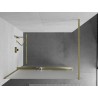 Mexen Kioto+ Duschwand mit Ablage Walk-in 100 x 200 cm, Matt, Gebürstetes Gold - 800-100-121-55-30