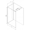 Mexen Kioto Duschwand Walk-in 120 x 85 cm, transparent, Gun Metal - 800-120-212-95-00-085