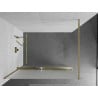 Mexen Kioto+ Duschwand mit Regal Walk-in 140 x 200 cm, gefrostet, gold gebürstet - 800-140-121-55-30