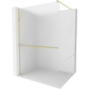 Mexen Kioto+ Duschwand mit Regal Walk-in 140 x 200 cm, gefrostet, gold gebürstet - 800-140-121-55-30