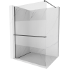 Mexen Kioto+ Duschwand mit Regal Walk-in 80 x 200 cm, transparent/Eis, gun gray gebürstet - 800-080-121-66-35