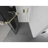 Mexen Kioto+ Duschwand mit Ablage Walk-in 100 x 200 cm, schwarzer Rahmen, gebürstetes Gold - 800-100-121-55-70