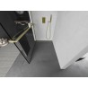 Mexen Kioto+ Duschwand mit Ablage Walk-in 110 x 200 cm, schwarzer Rahmen, gebürstetes Gold - 800-110-121-55-70