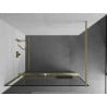 Mexen Kioto+ Duschwand mit Ablage Walk-in 120 x 200 cm, schwarzer Rahmen, gebürstetes Gold - 800-120-121-55-70