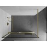 Mexen Kioto+ Duschwand mit Ablage Walk-in 130 x 200 cm, schwarzer Rahmen, gebürstetes Gold - 800-130-121-55-70