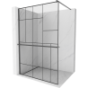 Mexen Kioto+ Duschwand mit Regal Walk-in 100 x 200 cm, schwarzes Muster, gebürstetes Gun Gray - 800-100-121-66-78