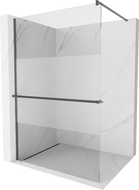 Mexen Kioto+ Duschwand mit Ablage Walk-in 100 x 200 cm, transparent/Frost, gun gray gebürstet - 800-100-121-66-35