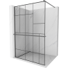 Mexen Kioto+ Duschwand mit Ablage Walk-in 140 x 200 cm, schwarzes Muster, Gun Metal - 800-140-121-95-78