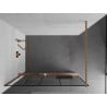 Mexen Kioto+ Duschwand mit Ablage Walk-in 80 x 200 cm, schwarzes Muster, gebürstetes Kupfer - 800-080-121-65-78