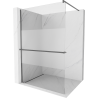 Mexen Kioto+ Duschabtrennung mit Regal Walk-in 100 x 200 cm, transparent/matt, Gun Metal - 800-100-121-95-35