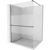 Mexen Kioto+ Duschwand mit Ablage Walk-in 140 x 200 cm, transparent/matt, Gun Metal - 800-140-121-95-35