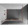 Mexen Kioto+ Duschwand mit Ablage Walk-in 70 x 200 cm, transparent/Eis, gebürstetes Kupfer - 800-070-121-65-35