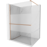 Mexen Kioto+ Duschwand mit Ablage Walk-in 70 x 200 cm, transparent/Eis, gebürstetes Kupfer - 800-070-121-65-35