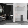 Mexen Kioto+ Duschwand mit Ablage Walk-in 80 x 200 cm, transparent/frost, gebürstetes Kupfer - 800-080-121-65-35