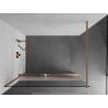 Mexen Kioto+ Duschwand mit Ablage Walk-in 100 x 200 cm, transparent/satiniert, gebürstetes Kupfer - 800-100-121-65-35