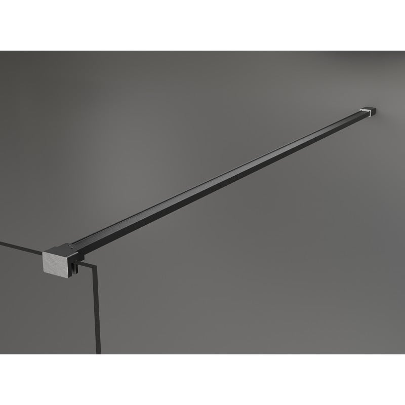 Mexen Kioto+ Duschwand mit Regal Walk-in 120 x 200 cm, weißes Muster, gun gray gebürstet - 800-120-121-66-85