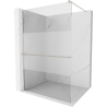 Mexen Kioto+ Duschwand mit Ablage Walk-in 90 x 200 cm, transparent/frost, gebürsteter Nickel - 800-090-121-97-35