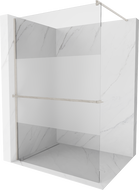 Mexen Kioto+ Duschwand mit Regal Walk-in 100 x 200 cm, transparent/mattiert, gebürsteter Nickel - 800-100-121-97-35
