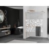 Mexen Kioto+ Duschwand mit Regal Walk-in 70 x 200 cm, weißes Muster, gebürstetes Kupfer - 800-070-121-65-85