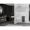 Mexen Kioto+ Duschwand mit Regal Walk-in 80 x 200 cm, weißes Muster, gebürstetes Kupfer - 800-080-121-65-85