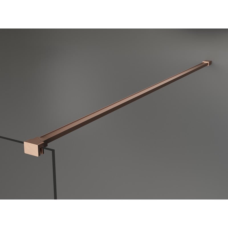 Mexen Kioto+ Duschwand mit Ablage Walk-in 110 x 200 cm, weißes Muster, gebürstetes Kupfer - 800-110-121-65-85