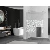 Mexen Kioto+ Duschwand mit Ablage Walk-in 80 x 200 cm, weißes Muster, gebürsteter Nickel - 800-080-121-97-85