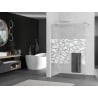 Mexen Kioto+ Duschwand mit Regal Walk-in 90 x 200 cm, weißes Muster, gebürsteter Nickel - 800-090-121-97-85