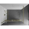 Mexen Kioto+ Duschwand mit Regal Walk-in 80 x 200 cm, weißes Muster, gebürstetes Gold - 800-080-121-55-85