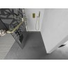 Mexen Kioto+ Duschwand mit Regal Walk-in 140 x 200 cm, weißes Muster, gebürstetes Gold - 800-140-121-55-85