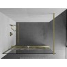 Mexen Kioto+ Duschwand mit Regal Walk-in 140 x 200 cm, weißes Muster, gebürstetes Gold - 800-140-121-55-85