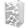 Mexen Kioto+ Duschwand mit Regal Walk-in 90 x 200 cm, weiße Welle, gun gray gebürstet - 800-090-121-66-97