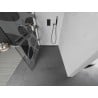 Mexen Kioto+ Duschwand mit Ablage Walk-in 100 x 200 cm, weiße Welle, gun gray gebürstet - 800-100-121-66-97