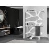 Mexen Kioto+ Duschwand mit Ablage Walk-in 100 x 200 cm, weiße Welle, Gun Metal - 800-100-121-95-97