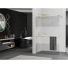 Mexen Kioto+ Duschwand mit Regal Walk-in 70 x 200 cm, transparent/gefrostet, gebürstetes Gold - 800-070-121-55-35