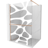 Mexen Kioto+ Duschwand mit Ablage Walk-in 70 x 200 cm, weiße Welle, gebürstetes Kupfer - 800-070-121-65-97