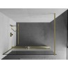 Mexen Kioto+ Duschwand mit Ablage Walk-in 100 x 200 cm, transparent/matt, gebürstet gold - 800-100-121-55-35