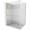 Mexen Kioto+ Duschwand mit Ablage Walk-in 100 x 200 cm, transparent/matt, gebürstet gold - 800-100-121-55-35