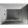 Mexen Kioto+ Duschwand mit Ablage Walk-in 140 x 200 cm, transparent/geeist, gold gebürstet - 800-140-121-55-35