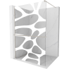 Mexen Kioto+ Duschwand mit Ablage Walk-in 140 x 200 cm, weiße Welle, gebürsteter Nickel - 800-140-121-97-97