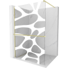Mexen Kioto+ Duschwand mit Ablage Walk-in 70 x 200 cm, weiße Welle, gold gebürstet - 800-070-121-55-97