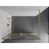 Mexen Kioto+ Duschwand mit Ablage Walk-in 110 x 200 cm, weiße Welle, gebürstetes Gold - 800-110-121-55-97