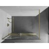 Mexen Kioto+ Duschwand mit Ablage Walk-in 120 x 200 cm, weiße Welle, gebürstetes Gold - 800-120-121-55-97