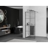 Mexen Kioto+ Duschwand mit Regal Walk-in 80 x 200 cm, schwarzes Gitter, gebürstetes Gun Gray - 800-080-121-66-77