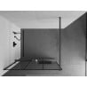 Mexen Kioto+ Duschwand mit Ablage Walk-in 100 x 200 cm, schwarzes Gitter, gebürstetes Gun Gray - 800-100-121-66-77