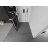 Mexen Kioto+ Duschwand mit Ablage Walk-in 110 x 200 cm, schwarzes Gitter, gebürstetes Gun Gray - 800-110-121-66-77
