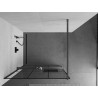 Mexen Kioto+ Duschwand mit Ablage Walk-In 100 x 200 cm, schwarzes Gitter, Gun Metal - 800-100-121-95-77