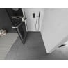 Mexen Kioto+ Duschwand mit Regal Walk-in 110 x 200 cm, schwarzes Gitter, Gun Metal - 800-110-121-95-77