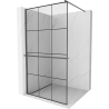 Mexen Kioto+ Duschwand mit Ablage Walk-in 120 x 200 cm, schwarz kariert, Gunmetal - 800-120-121-95-77